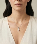 White South Sea Pearl & Diamond Melissa Pendant - Model Image