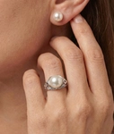 White South Sea Pearl & Diamond Abby Ring - Model Image