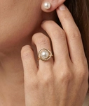 White South Sea Pearl Lexi Ring - Model Image