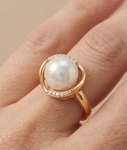 White South Sea Pearl & Diamond Ruby Ring - Secondary Image