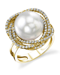 South Sea Pearl & Diamond Braided Ring - Third Image