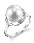 White South Sea Pearl & Diamond Ruby Ring