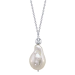 15mm White Freshwater Baroque Pearl Solitaire Designer Pendant