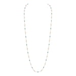 White Freshwater Pearl Tincup Turquoise Necklace