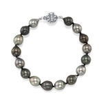 8-9mm Tahitian South Sea Multicolor Drop-Shape Pearl Bracelet - AAAA Quality