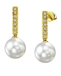 South Sea Pearl Dangling Diamond Earrings - Third Image