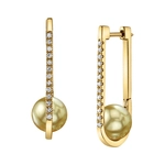 18K Gold Golden South Sea Pearl & Diamond Evelyn Earrings