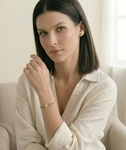 White Freshwater Pearl Anika Bracelet - Model Image