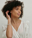 White Freshwater Pearl Rory Bracelet - Model Image