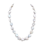 White Freshwater Cultured Keshi Pearl Amara Necklace for Women