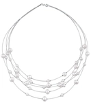 6-9mm White Freshwater Cultured Pearl Wire Shana Necklace