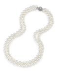 7.5-8.5mm Double Strand White Freshwater Pearl Necklace