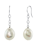 14K Freshwater Baroque Pearl Dangling Tincup Earrings