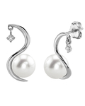 Freshwater Pearl & Diamond Ellis Earrings
