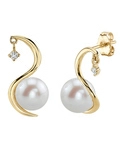 Freshwater Pearl & Diamond Ellis Earrings