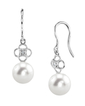 Freshwater Pearl & Diamond Lacy Earrings