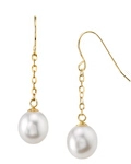 14K Gold Drop-Shape Freshwater Pearl Lila Tincup Earrings