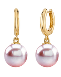 14K Gold Pink Freshwater Pearl Mary Earrings - Secondary Image
