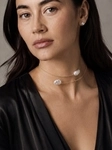 14K Gold White Baroque Freshwater Pearl Beaded Bangle Mira Necklace - Secondary Image