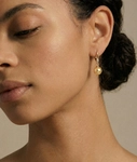 Golden Pearl & Diamond Michelle Earrings - Model Image