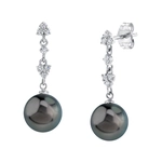 Tahitian South Sea Pearl & Lab Grown Diamond Georgia Earrings