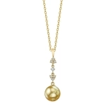 Golden South Sea Pearl & Lab Grown Diamond Georgia Pendant