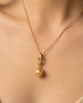 Golden Pearl & Diamond Lois Pendant - Secondary Image
