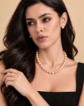 10-12mm Champagne Golden South Sea Pearl Necklace - Secondary Image