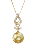 Golden Pearl & Diamond Judy Pendant