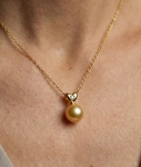 Golden Pearl & Diamond Lev Pendant - Secondary Image