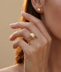 Golden South Sea Pearl Lana Ring - Model Image
