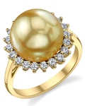 Golden Pearl & Diamond Sage Ring