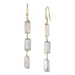Triple White Freshwater Baroque Pearl Jaylene Earrings