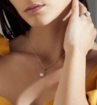 14K Gold Akoya Pearl Jess Pendant - Model Image