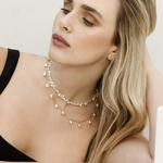 5-6mm White Freshwater Cluster Keshi Pearl Necklace - Secondary Image