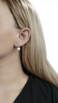 14K Gold Pink Freshwater Pearl & Diamond Lois Earrings - Model Image