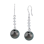 Tahitian South Sea Pearl & Lab Grown Diamond Lydia Earrings