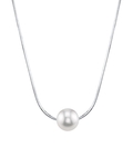 Pearl Moments - 9mm Freshwater Pearl Silver Adjustable Chain Necklace