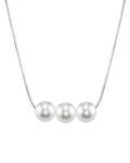 Pearl Moments - 8mm Freshwater Pearl Silver Adjustable Chain Necklace - Model Image