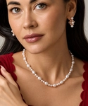 3.0-8.0mm White Freshwater Pearl Necklace - AAA Quality - Model Image