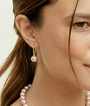 Pink Freshwater Pearl Classic Elegance Earrings - Model Image
