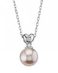 Pink Freshwater Pearl & Diamond Lev Pendant