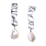 White Freshwater Baroque Pearl Reagan Earrings