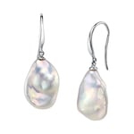 12mm White Freshwater Baroque Pearl Savanah Earrings