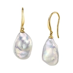 12mm White Freshwater Baroque Pearl Savanah Earrings