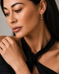 Tahitian South Sea Pearl Rose Gold Plated Zara Earrings - Model Image
