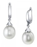 White Freshwater Teardrop Pearl Leverback Earrings