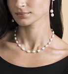 White Freshwater Baroque Pearl Gemma Necklace - Model Image