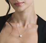 14K Gold Freshwater Pearl Charlie Pendant - Model Image