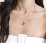 Tahitian South Sea Pearl & Diamond Michelle Pendant - Model Image